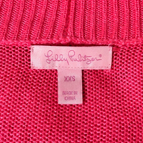 Super Soft Hot Pink Lilly Pulitzer Open Cardigan Sweater size XXS - Picture 4 of 5